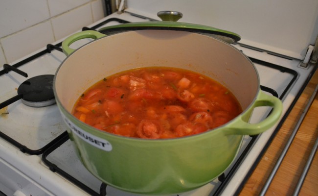 pan met tomatensoep